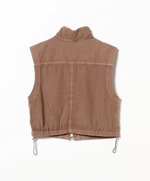 Ray BEAMS（レイビームス）の「スタンドカラー ジップ ベスト［手洗い可］（ベスト・レディース・ダークブラウン/ベージュ・ONE SIZE）」の19枚目の写真