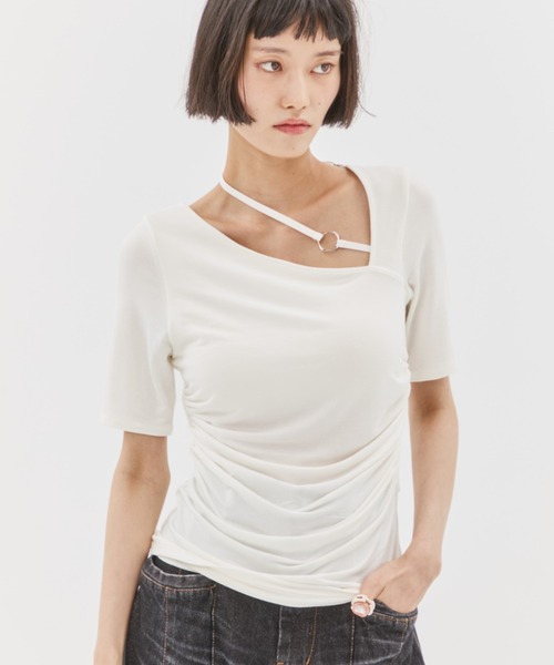 tシャツ 「determ/デターム」別注NECK STRAP TOPS/ネックストラップトップス/カットソー レディース determ/デターム】別注NECK STRAP TOPS/ネックストラップ