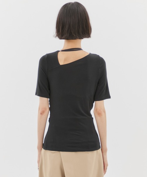 STUDIOUS(ステュディオス)の「【determ/デターム】別注NECK STRAP TOPS/ネックストラップトップス/カットソー(Tシャツ/カットソー・レディース・ブラック/ホワイト・2/0)」の14枚目の写真
