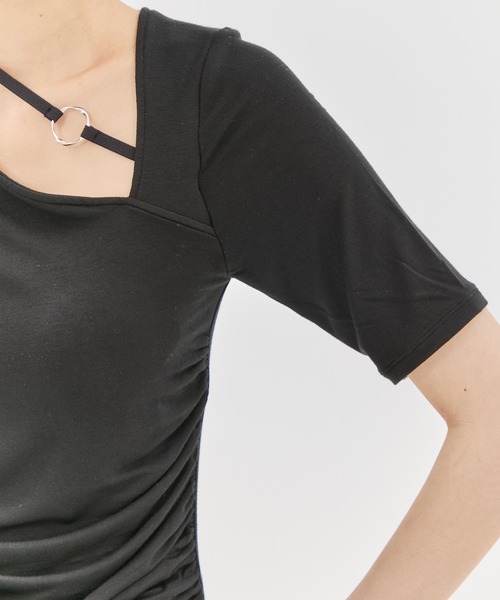 STUDIOUS(ステュディオス)の「【determ/デターム】別注NECK STRAP TOPS/ネックストラップトップス/カットソー(Tシャツ/カットソー・レディース・ブラック/ホワイト・2/0)」の17枚目の写真