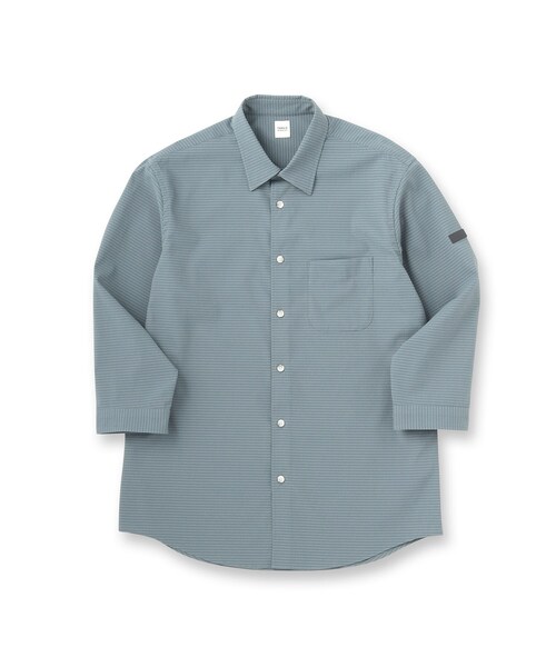 TAKEO KIKUCHI（タケオキクチ）の「【COOL CITY WEAR】DotAir（R）サッカー シャツ（シャツ/ブラウス・メンズ・ネイビー/ブラウン系その他/ブルー・02/03/04）」の5枚目の写真