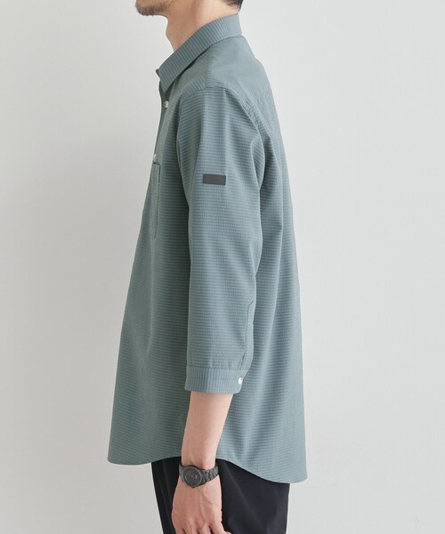 TAKEO KIKUCHI（タケオキクチ）の「【COOL CITY WEAR】DotAir（R）サッカー シャツ（シャツ/ブラウス・メンズ・ネイビー/ブラウン系その他/ブルー・02/03/04）」の7枚目の写真