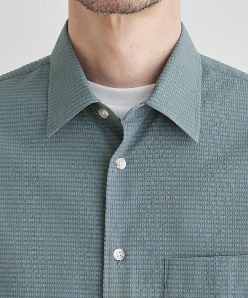 TAKEO KIKUCHI（タケオキクチ）の「【COOL CITY WEAR】DotAir（R）サッカー シャツ（シャツ/ブラウス・メンズ・ネイビー/ブラウン系その他/ブルー・02/03/04）」の9枚目の写真