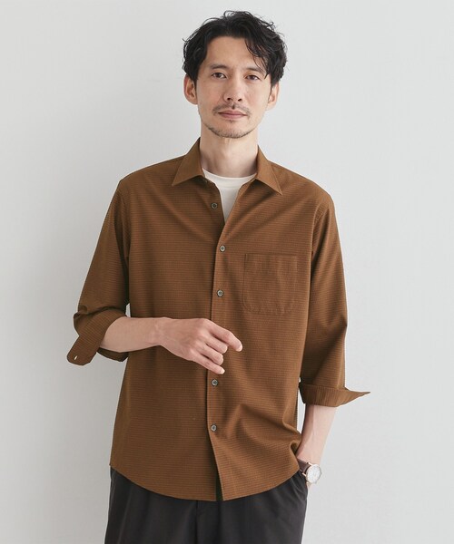 TAKEO KIKUCHI（タケオキクチ）の「【COOL CITY WEAR】DotAir（R）サッカー シャツ（シャツ/ブラウス・メンズ・ネイビー/ブラウン系その他/ブルー・02/03/04）」の15枚目の写真