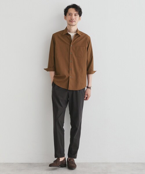 TAKEO KIKUCHI（タケオキクチ）の「【COOL CITY WEAR】DotAir（R）サッカー シャツ（シャツ/ブラウス・メンズ・ネイビー/ブラウン系その他/ブルー・02/03/04）」の18枚目の写真