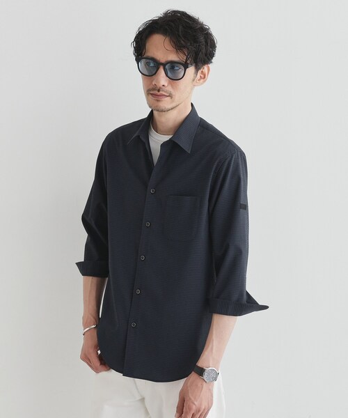 TAKEO KIKUCHI（タケオキクチ）の「【COOL CITY WEAR】DotAir（R）サッカー シャツ（シャツ/ブラウス・メンズ・ネイビー/ブラウン系その他/ブルー・02/03/04）」の20枚目の写真