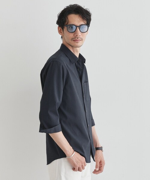 TAKEO KIKUCHI（タケオキクチ）の「【COOL CITY WEAR】DotAir（R）サッカー シャツ（シャツ/ブラウス・メンズ・ネイビー/ブラウン系その他/ブルー・02/03/04）」の21枚目の写真