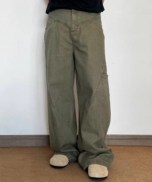 TOBEE(トゥビー)の「【TOBEE】ワイド バギー デニムパンツ(デニムパンツ・メンズ・カーキ/グレー・X-LARGE/LARGE/MEDIUM/SMALL)」の2枚目の写真