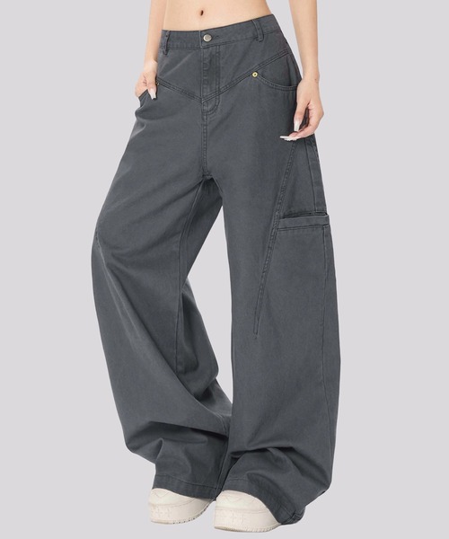 TOBEE(トゥビー)の「【TOBEE】ワイド バギー デニムパンツ(デニムパンツ・メンズ・カーキ/グレー・X-LARGE/LARGE/MEDIUM/SMALL)」の3枚目の写真