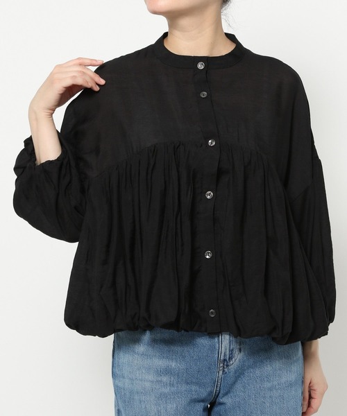 FOUND GOOD（ファウンドグッド）の「スソバルーンブラウス（シャツ/ブラウス・レディース・ブラック/ホワイト系5・L/M）」の2枚目の写真