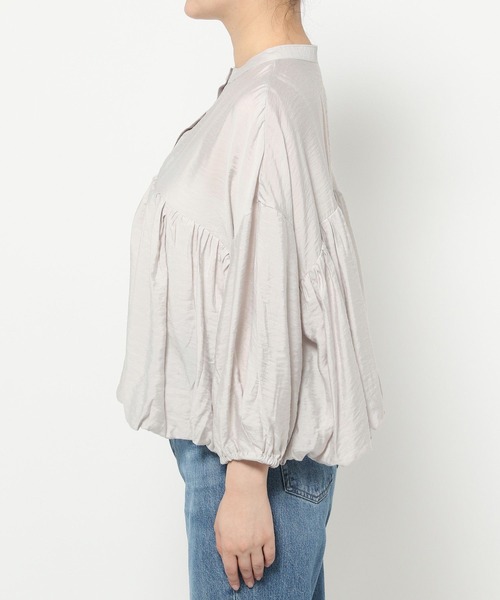 FOUND GOOD（ファウンドグッド）の「スソバルーンブラウス（シャツ/ブラウス・レディース・ブラック/ホワイト系5・L/M）」の4枚目の写真