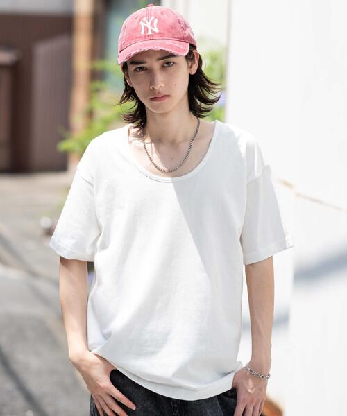 WEGO（ウィゴー）の「WEGO/UネックT（Tシャツ/カットソー・メンズ・ホワイト/ブラック・MEDIUM/LARGE）」の11枚目の写真