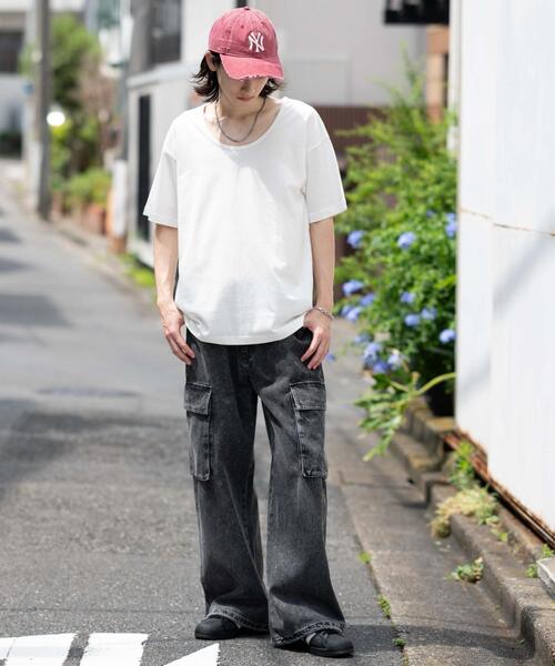 WEGO（ウィゴー）の「WEGO/UネックT（Tシャツ/カットソー・メンズ・ホワイト/ブラック・MEDIUM/LARGE）」の14枚目の写真