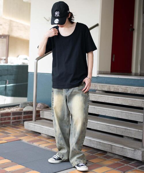 WEGO（ウィゴー）の「WEGO/UネックT（Tシャツ/カットソー・メンズ・ホワイト/ブラック・MEDIUM/LARGE）」の21枚目の写真