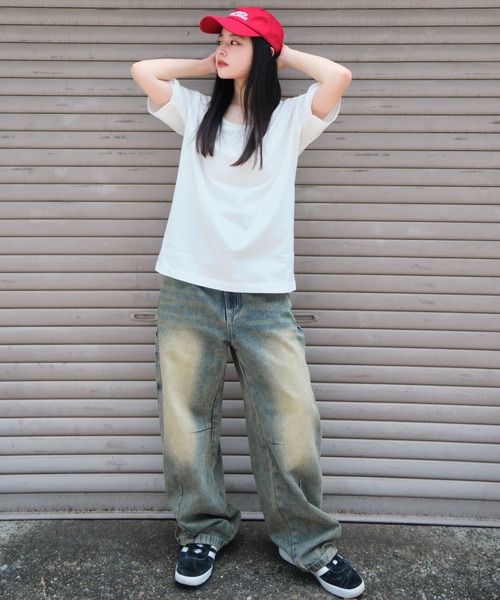 WEGO（ウィゴー）の「WEGO/UネックT（Tシャツ/カットソー・メンズ・ホワイト/ブラック・MEDIUM/LARGE）」の5枚目の写真