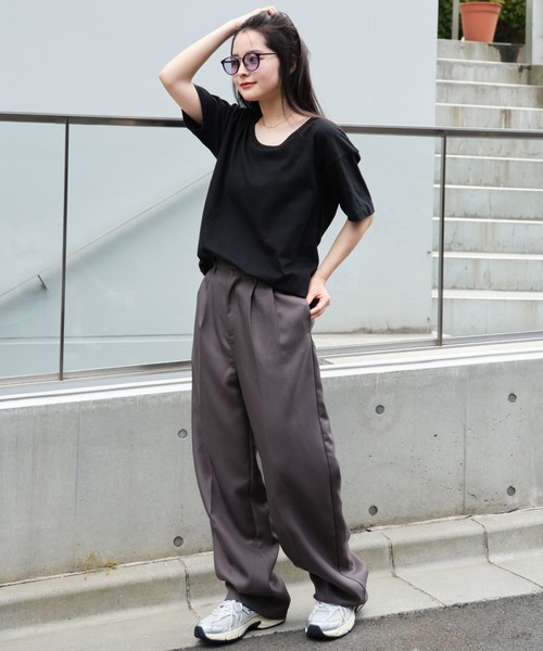 WEGO（ウィゴー）の「WEGO/UネックT（Tシャツ/カットソー・メンズ・ホワイト/ブラック・MEDIUM/LARGE）」の7枚目の写真