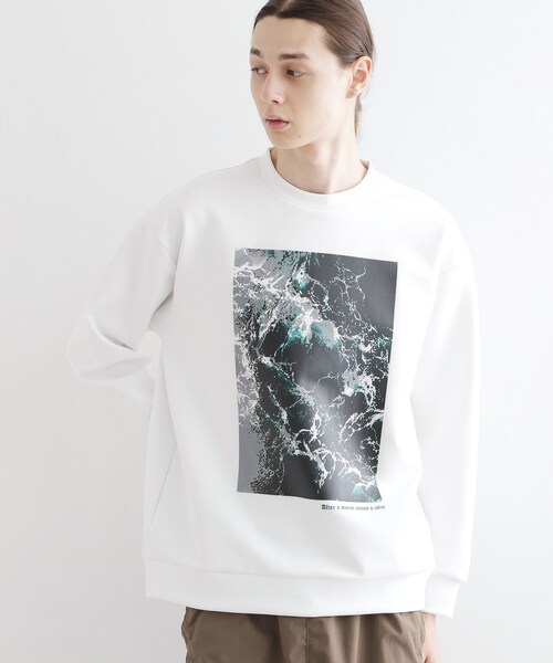 tk.TAKEO KIKUCHI（ティーケータケオキクチ）の「ライトニングウェーブダンボールスウェット（スウェット・メンズ・ブラック/ナチュラル/ホワイト・03/02）」の11枚目の写真