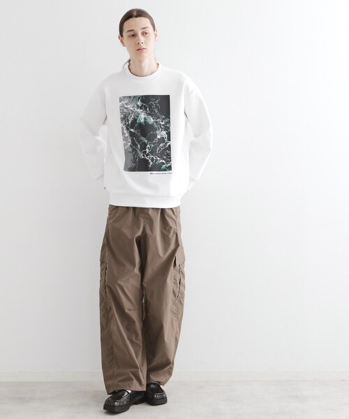 tk.TAKEO KIKUCHI（ティーケータケオキクチ）の「ライトニングウェーブダンボールスウェット（スウェット・メンズ・ブラック/ナチュラル/ホワイト・03/02）」の13枚目の写真