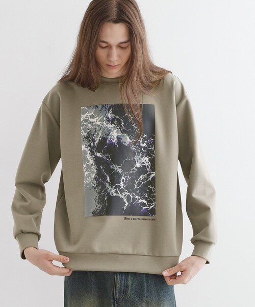 tk.TAKEO KIKUCHI（ティーケータケオキクチ）の「ライトニングウェーブダンボールスウェット（スウェット・メンズ・ブラック/ナチュラル/ホワイト・03/02）」の19枚目の写真