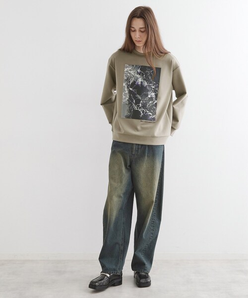 tk.TAKEO KIKUCHI（ティーケータケオキクチ）の「ライトニングウェーブダンボールスウェット（スウェット・メンズ・ブラック/ナチュラル/ホワイト・03/02）」の20枚目の写真