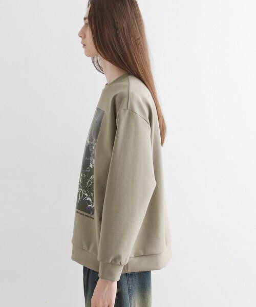 tk.TAKEO KIKUCHI（ティーケータケオキクチ）の「ライトニングウェーブダンボールスウェット（スウェット・メンズ・ブラック/ナチュラル/ホワイト・03/02）」の5枚目の写真