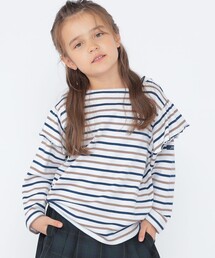 SHIPS | SHIPS KIDS:100～130cm/ボーダー フリル ロングスリーブ Tシャツ(Tシャツ/カットソー)