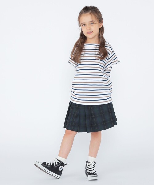 SHIPS(シップス)の「SHIPS KIDS:100~130cm/ボーダー フリル ロングスリーブ Tシャツ(Tシャツ/カットソー・キッズ・オフホワイト/ピンク・100/110/120/130)」の7枚目の写真