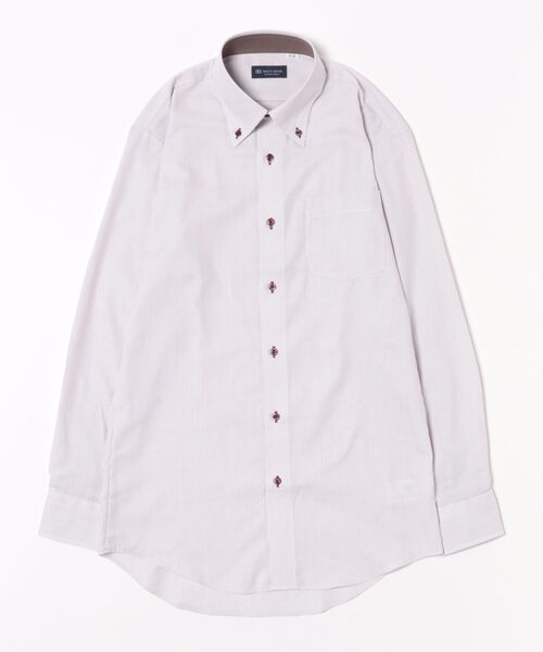 TOKYO SHIRTS（トウキョウシャツ）の「形態安定ノンアイロン ボタンダウン 長袖ビジネスワイシャツ（ビジネスシャツ・メンズ・エンジ・首回り37cm-裄丈80cm/首回り39cm-裄丈80cm/首回り39cm-裄丈84cm/首回り41cm-裄丈82cm/首回り41cm-裄丈86cm/首回り42cm-裄丈82cm/首回り42cm-裄丈86cm/首回り43cm-裄丈82cm/首回り43cm-裄丈86cm/首回り37cm-裄丈84cm）」の6枚目の写真