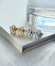 【 金属アレルギー対応 】ミニフラワービジューピアス サージカルステンレス(両耳用)