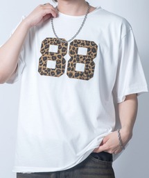 stonewashed apply a leopard t-shirt/ストーンウォッシュ ヒョウ柄 貼り付け Tシャツ