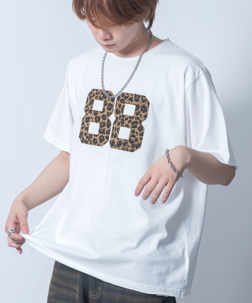 Starting Over（スターティングオーバー）の「stonewashed apply a leopard t-shirt/ストーンウォッシュ ヒョウ柄 貼り付け Tシャツ（Tシャツ/カットソー・メンズ・ブラック/ホワイト・L/M/XL）」の10枚目の写真
