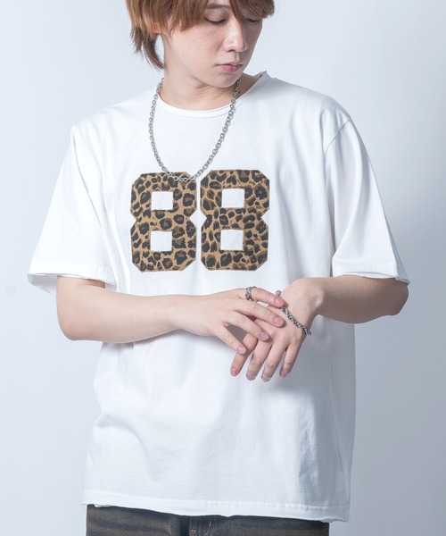 Starting Over（スターティングオーバー）の「stonewashed apply a leopard t-shirt/ストーンウォッシュ ヒョウ柄 貼り付け Tシャツ（Tシャツ/カットソー・メンズ・ブラック/ホワイト・L/M/XL）」の11枚目の写真