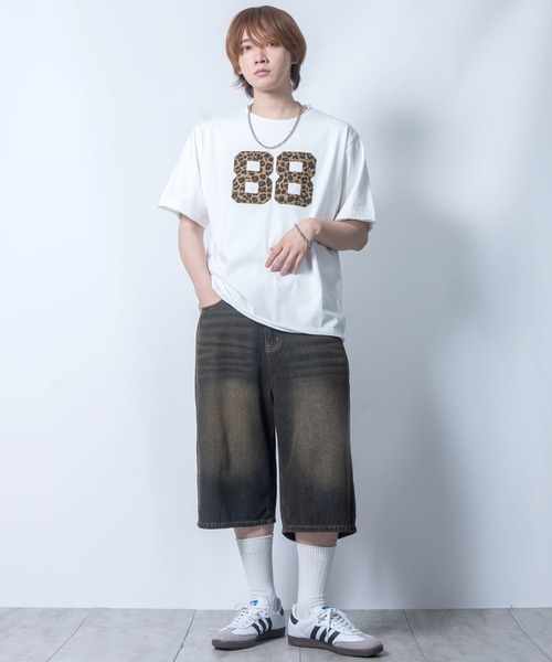 Starting Over（スターティングオーバー）の「stonewashed apply a leopard t-shirt/ストーンウォッシュ ヒョウ柄 貼り付け Tシャツ（Tシャツ/カットソー・メンズ・ブラック/ホワイト・L/M/XL）」の12枚目の写真