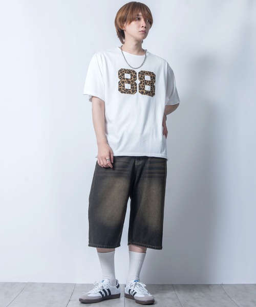 Starting Over（スターティングオーバー）の「stonewashed apply a leopard t-shirt/ストーンウォッシュ ヒョウ柄 貼り付け Tシャツ（Tシャツ/カットソー・メンズ・ブラック/ホワイト・L/M/XL）」の13枚目の写真