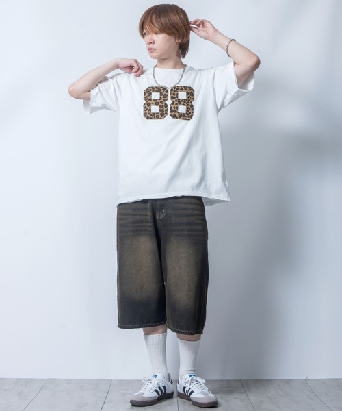 Starting Over（スターティングオーバー）の「stonewashed apply a leopard t-shirt/ストーンウォッシュ ヒョウ柄 貼り付け Tシャツ（Tシャツ/カットソー・メンズ・ブラック/ホワイト・L/M/XL）」の14枚目の写真