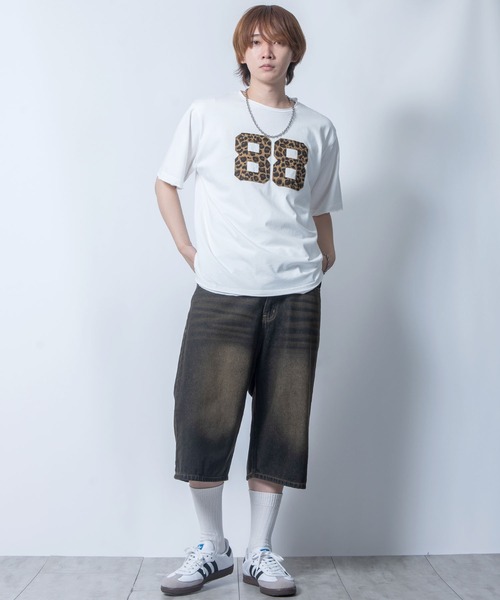 Starting Over（スターティングオーバー）の「stonewashed apply a leopard t-shirt/ストーンウォッシュ ヒョウ柄 貼り付け Tシャツ（Tシャツ/カットソー・メンズ・ブラック/ホワイト・L/M/XL）」の15枚目の写真