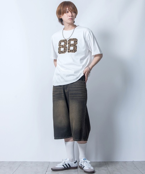Starting Over（スターティングオーバー）の「stonewashed apply a leopard t-shirt/ストーンウォッシュ ヒョウ柄 貼り付け Tシャツ（Tシャツ/カットソー・メンズ・ブラック/ホワイト・L/M/XL）」の16枚目の写真
