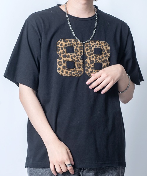 Starting Over（スターティングオーバー）の「stonewashed apply a leopard t-shirt/ストーンウォッシュ ヒョウ柄 貼り付け Tシャツ（Tシャツ/カットソー・メンズ・ブラック/ホワイト・L/M/XL）」の18枚目の写真