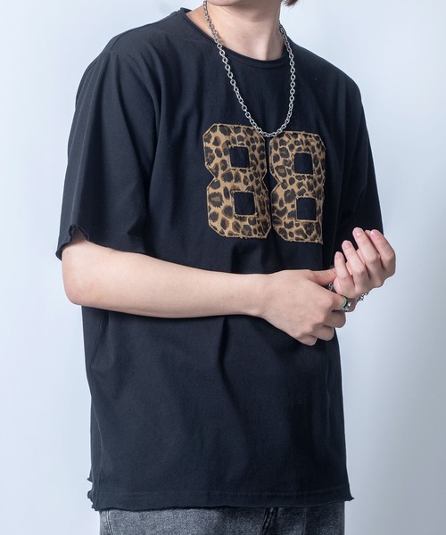 Starting Over（スターティングオーバー）の「stonewashed apply a leopard t-shirt/ストーンウォッシュ ヒョウ柄 貼り付け Tシャツ（Tシャツ/カットソー・メンズ・ブラック/ホワイト・L/M/XL）」の21枚目の写真