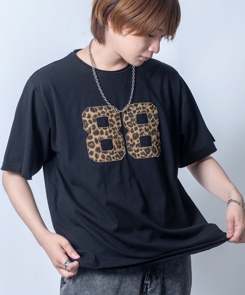 Starting Over（スターティングオーバー）の「stonewashed apply a leopard t-shirt/ストーンウォッシュ ヒョウ柄 貼り付け Tシャツ（Tシャツ/カットソー・メンズ・ブラック/ホワイト・L/M/XL）」の22枚目の写真