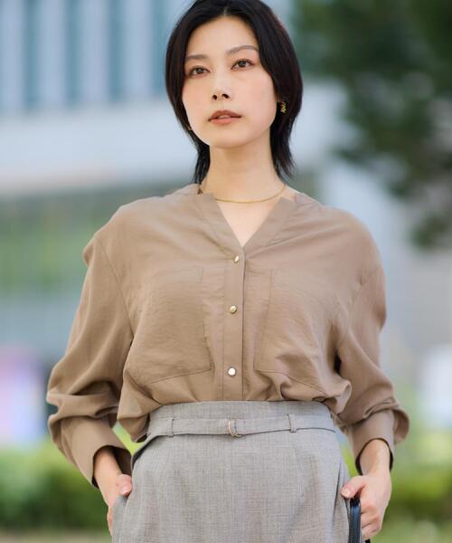 セール】【通勤にもデイリーにも】ダブルポケットスキッパーシャツ