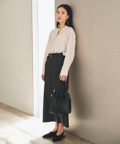 THE SHOP TK （ザ ショップ ティーケー ）の「【通勤にもデイリーにも】ダブルポケットスキッパーシャツ/洗濯機OK（シャツ/ブラウス・レディース・カーキ/アイボリー/ベージュ/スミクロ・13/12）」の6枚目の写真