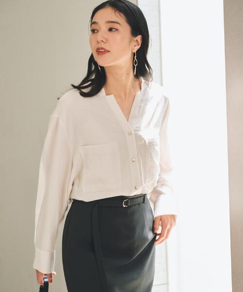 セール】【通勤にもデイリーにも】ダブルポケットスキッパーシャツ