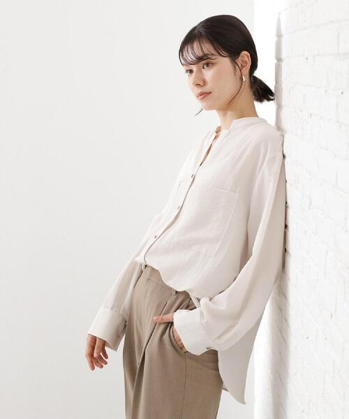 THE SHOP TK （ザ ショップ ティーケー ）の「【通勤にもデイリーにも】ダブルポケットスキッパーシャツ/洗濯機OK（シャツ/ブラウス・レディース・カーキ/アイボリー/ベージュ/スミクロ・13/12）」の14枚目の写真