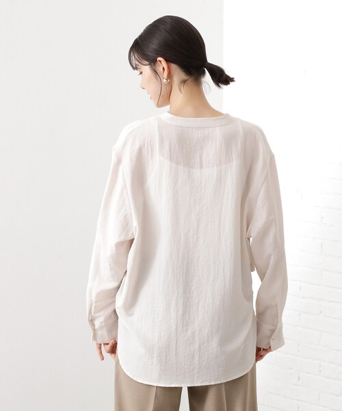 THE SHOP TK （ザ ショップ ティーケー ）の「【通勤にもデイリーにも】ダブルポケットスキッパーシャツ/洗濯機OK（シャツ/ブラウス・レディース・カーキ/アイボリー/ベージュ/スミクロ・13/12）」の15枚目の写真