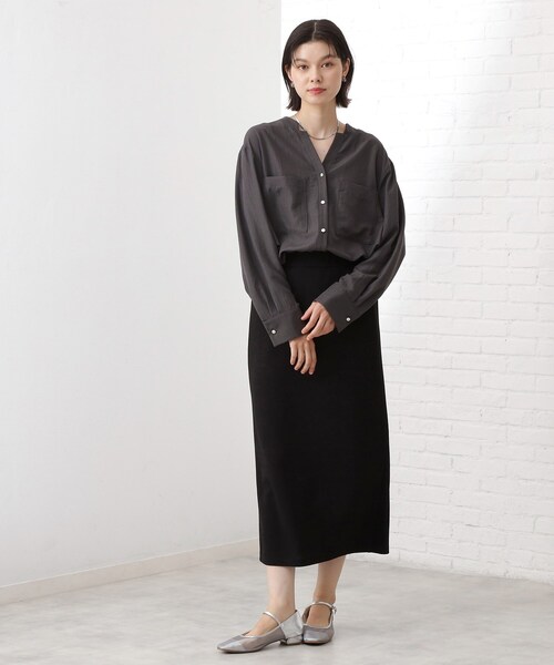 THE SHOP TK （ザ ショップ ティーケー ）の「【通勤にもデイリーにも】ダブルポケットスキッパーシャツ/洗濯機OK（シャツ/ブラウス・レディース・カーキ/アイボリー/ベージュ/スミクロ・13/12）」の21枚目の写真