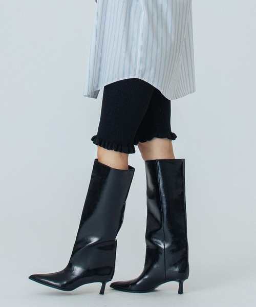 ROSE BUD（ローズバッド）の「(CREOLME)LAME KNIT HALF PANTS（その他パンツ・レディース・ブラック/ブラウン・ONE SIZE）」の4枚目の写真