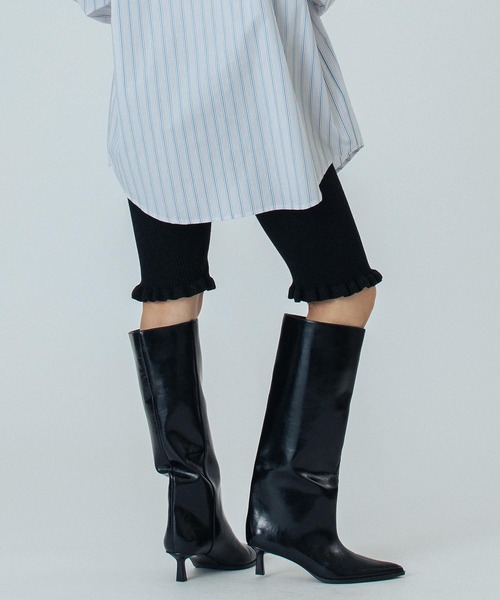 ROSE BUD（ローズバッド）の「(CREOLME)LAME KNIT HALF PANTS（その他パンツ・レディース・ブラック/ブラウン・ONE SIZE）」の5枚目の写真