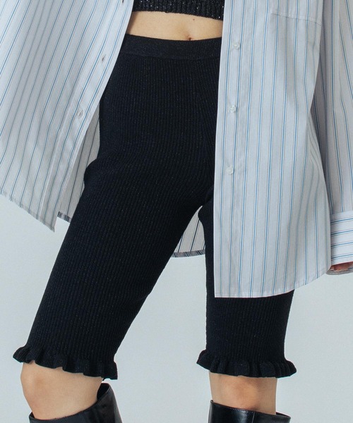 ROSE BUD（ローズバッド）の「(CREOLME)LAME KNIT HALF PANTS（その他パンツ・レディース・ブラック/ブラウン・ONE SIZE）」の6枚目の写真