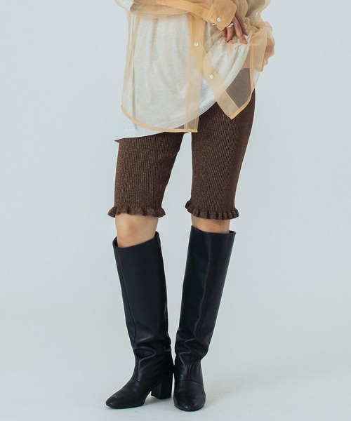 ROSE BUD（ローズバッド）の「(CREOLME)LAME KNIT HALF PANTS（その他パンツ・レディース・ブラック/ブラウン・ONE SIZE）」の11枚目の写真